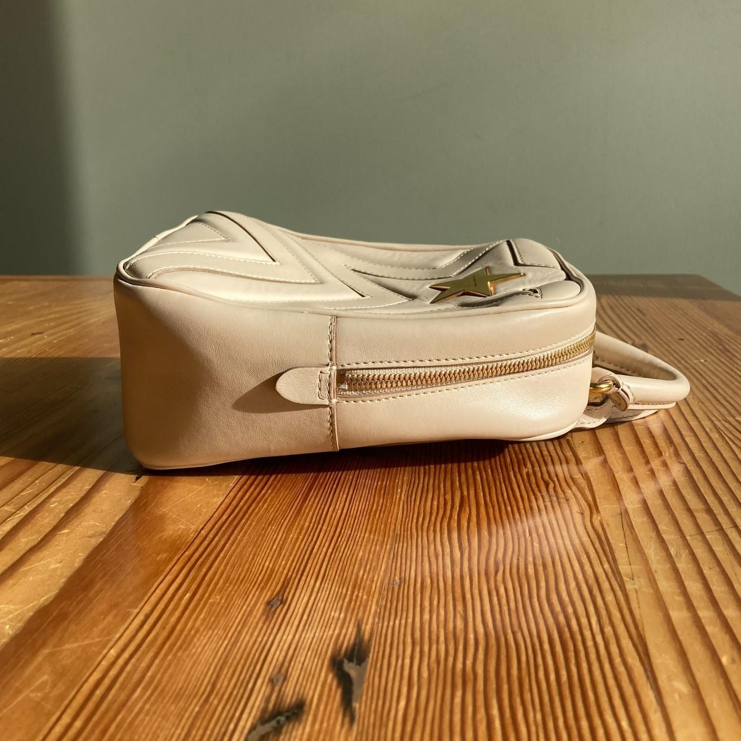 Stella McCartney $950 Ivory Star Vegan Leather Mini Backpack Bag *flaws 1030SF