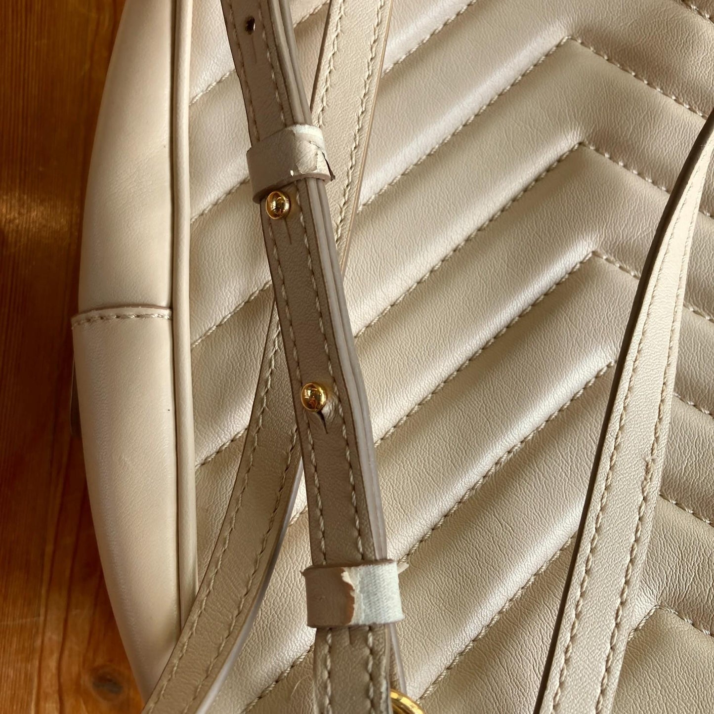Stella McCartney $950 Ivory Star Vegan Leather Mini Backpack Bag *flaws 1030SF