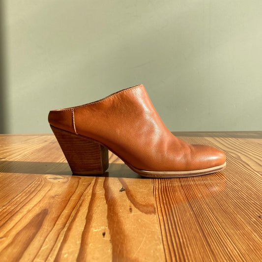 9 - Rachel Comey Cognac Brown Leather Mars Mule Bootie Shoes 0504AK