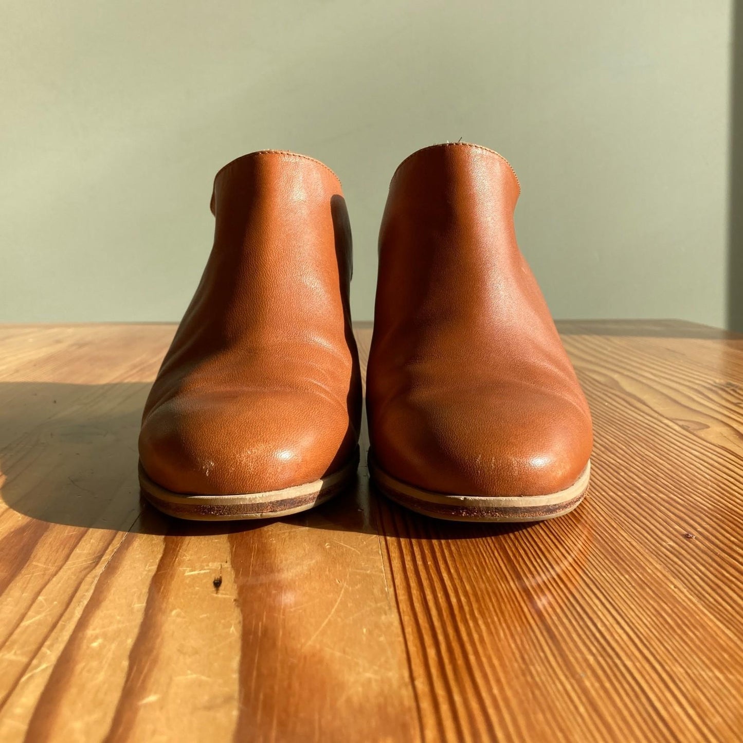 9 - Rachel Comey Cognac Brown Leather Mars Mule Bootie Shoes 0504AK