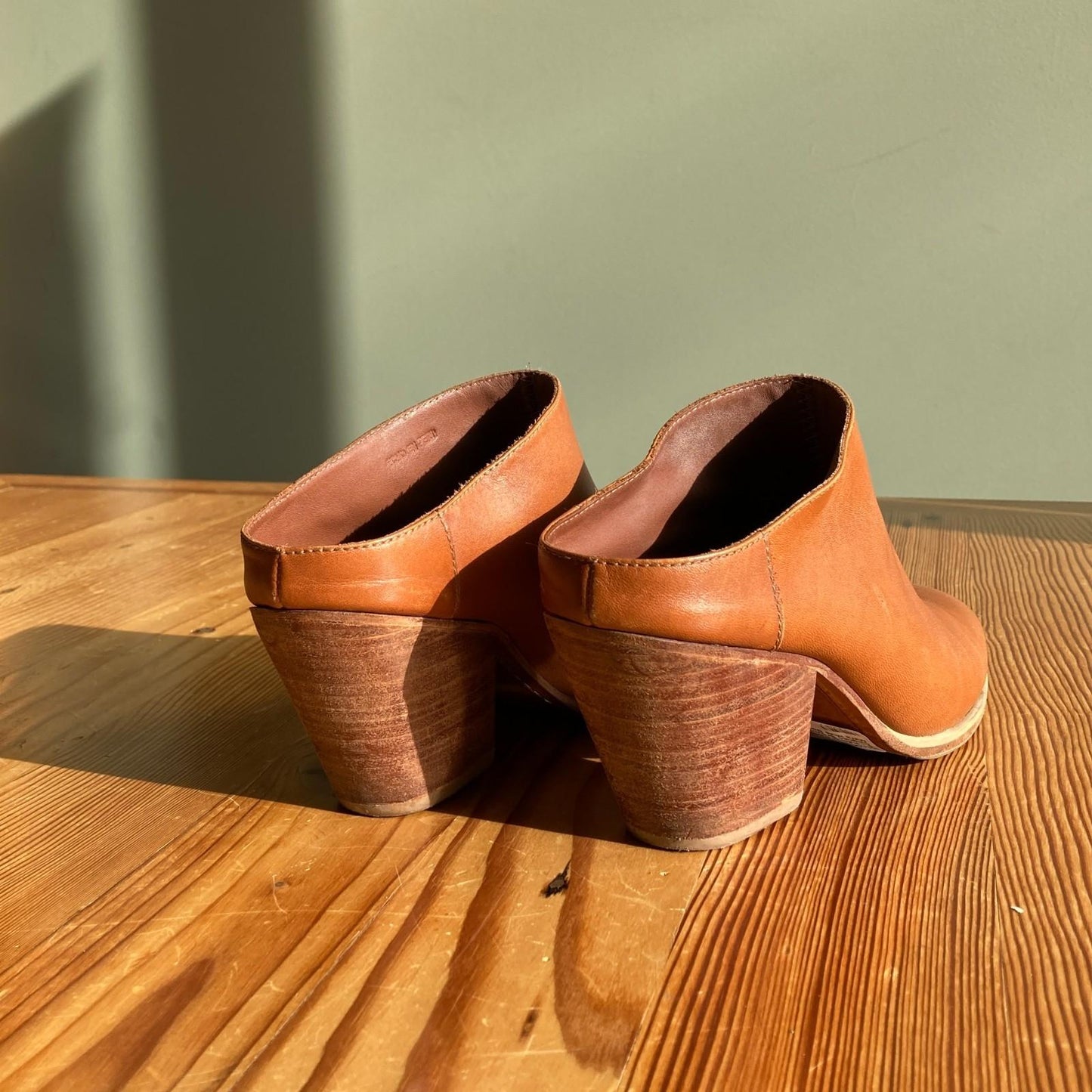 9 - Rachel Comey Cognac Brown Leather Mars Mule Bootie Shoes 0504AK