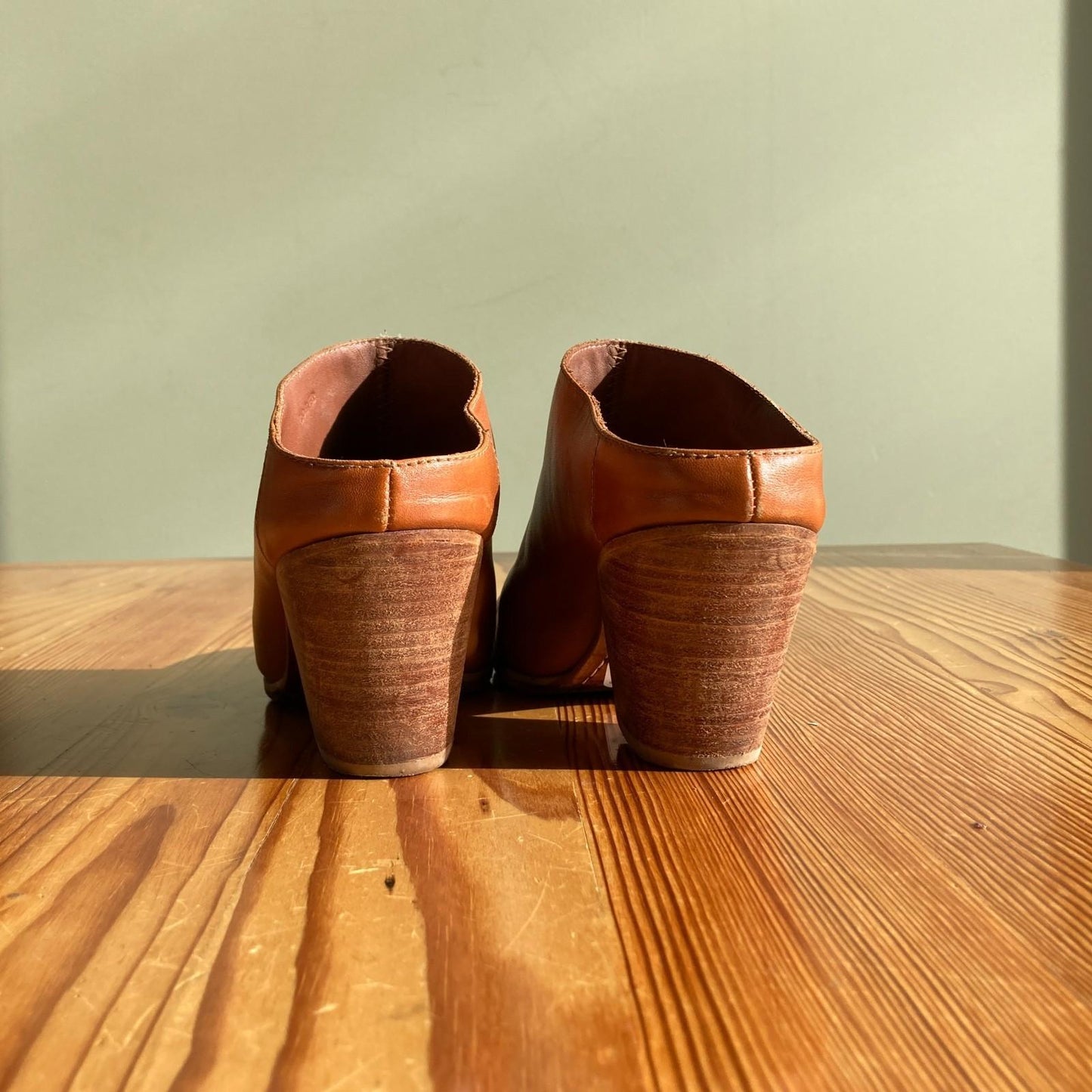 9 - Rachel Comey Cognac Brown Leather Mars Mule Bootie Shoes 0504AK