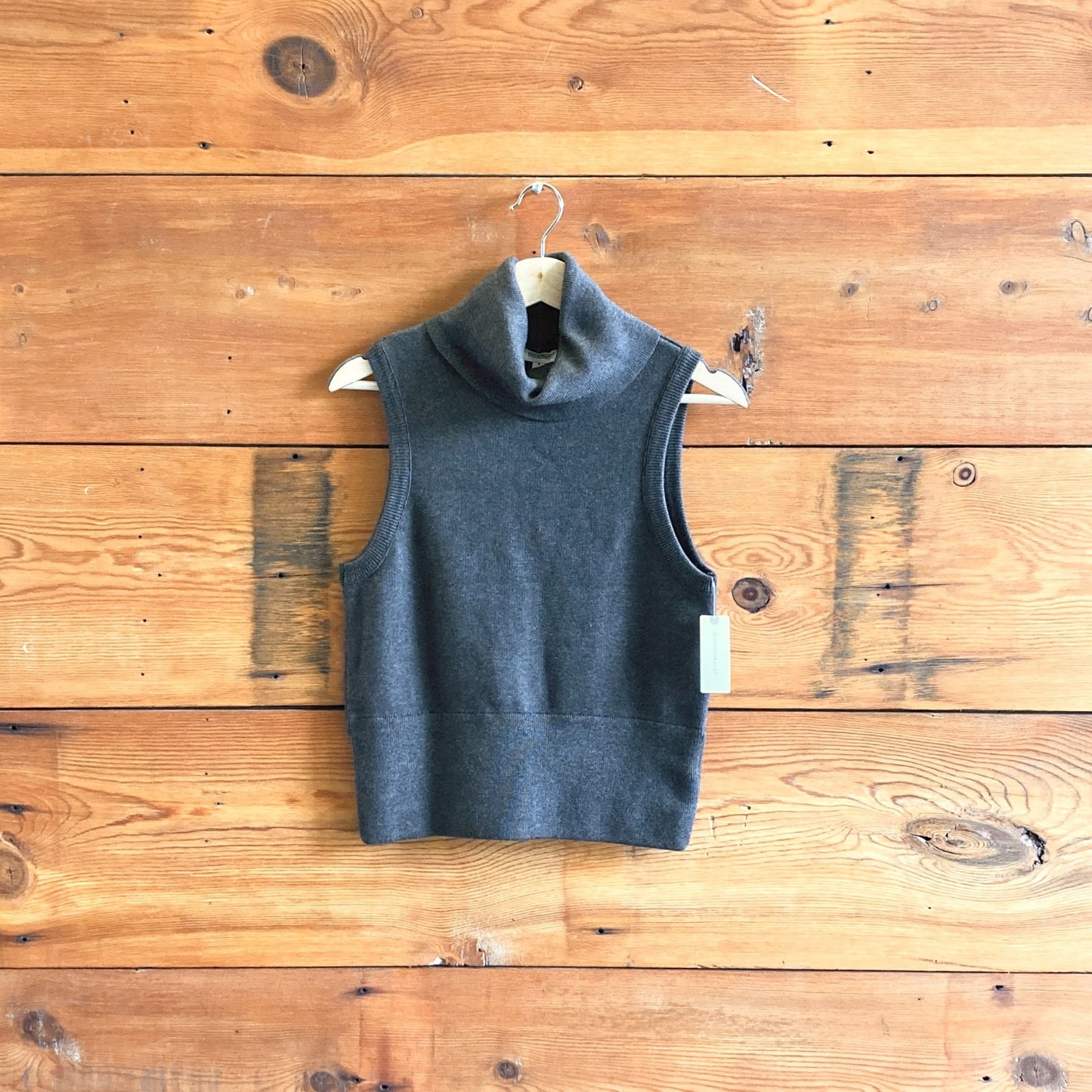 M - Pilcro Anthropologie Gray Turtleneck Sleeveless NEW $118 Knit Top 0123RS