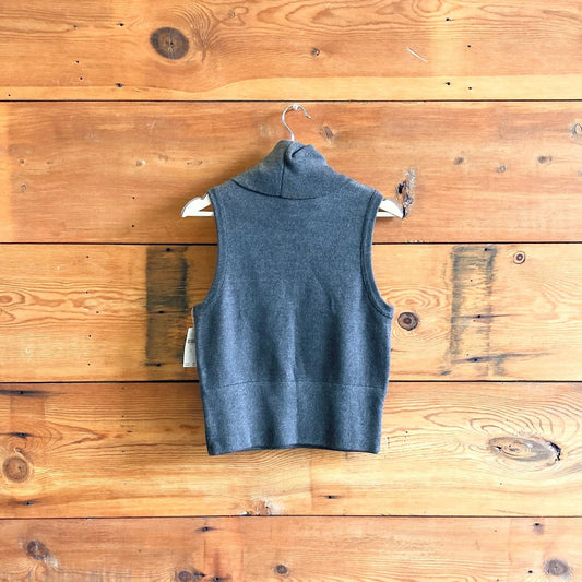 M - Pilcro Anthropologie Gray Turtleneck Sleeveless NEW $118 Knit Top 0123RS