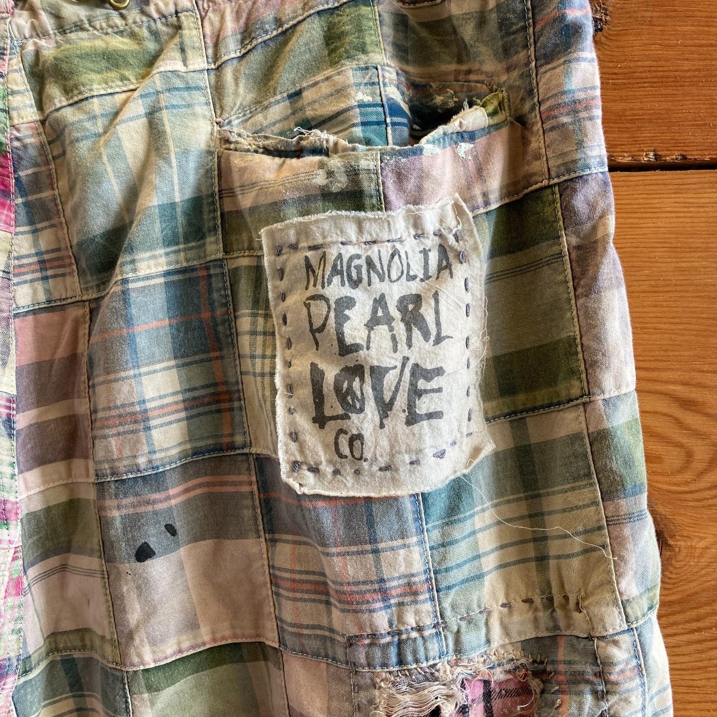 O/S - Magnolia Pearl NEW Yarn Dyed Patchwork Charmie Trouser Pants 3333MC