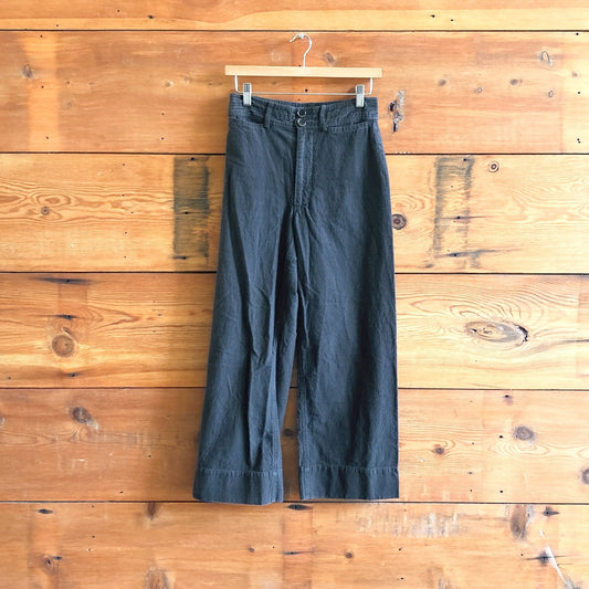 2 - Apiece Apart $325 Black Cotton Wide Leg Merida Trouser Pants 3333MC