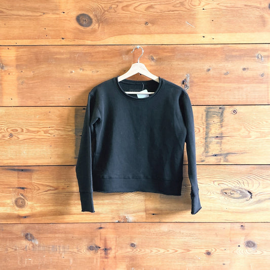 M - Frank & Eileen $188 Black Boyfriend Crew Neck Pullover Sweatshirt 0120SC