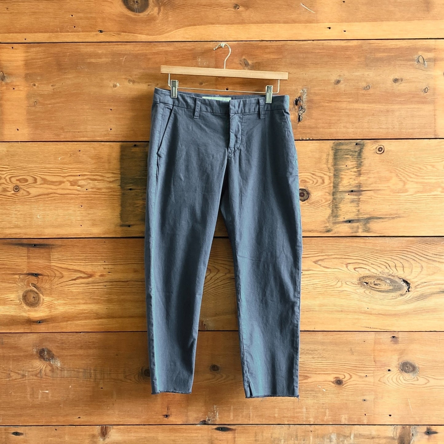 4 - Frank & Eileen Dark Blue Wicklow Ankle Crop Frayed Hem Pants 0120SC