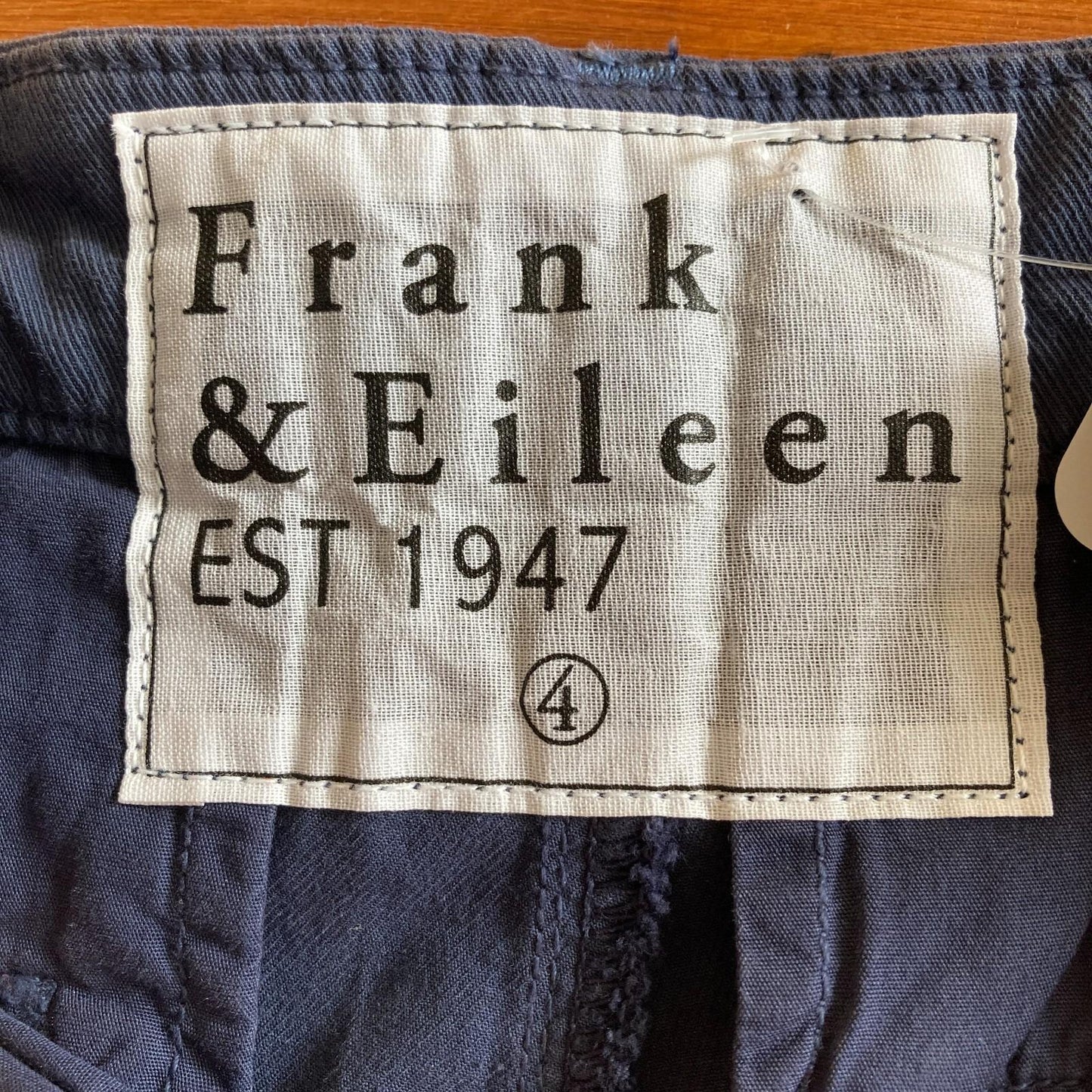 4 - Frank & Eileen Dark Blue Wicklow Ankle Crop Frayed Hem Pants 0120SC