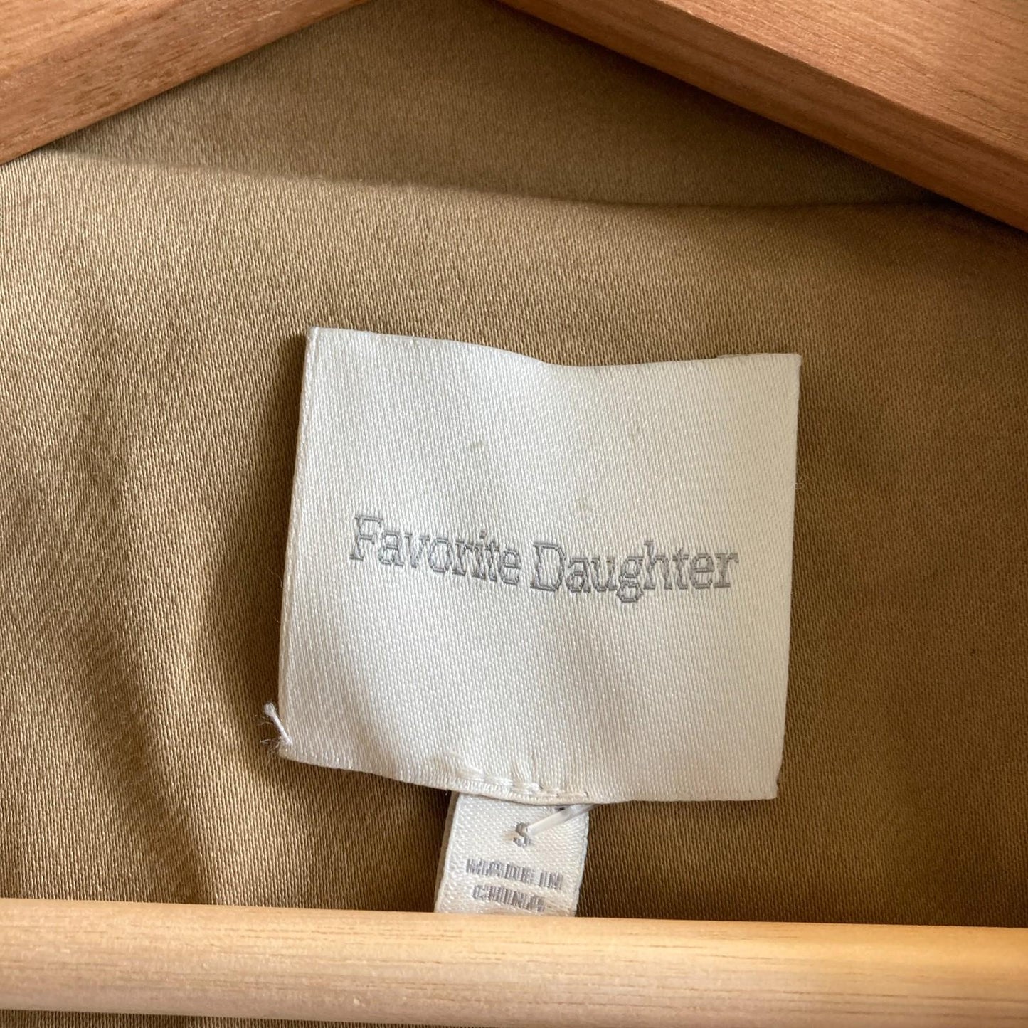 S - Favorite Daughter Khaki $398 Charles Long Trench Coat Jacket 1022SW