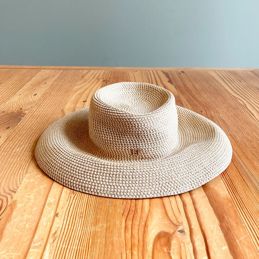 S - Eric Javits Packable Woven Round Wide Brim Womens Crushable Hat 0419NR