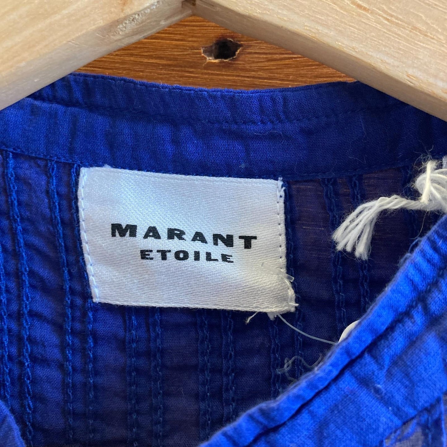 40 / L - Isabel Marant Blue NEW Leaza Short Sleeve Peasant Blouse Top 0419NR