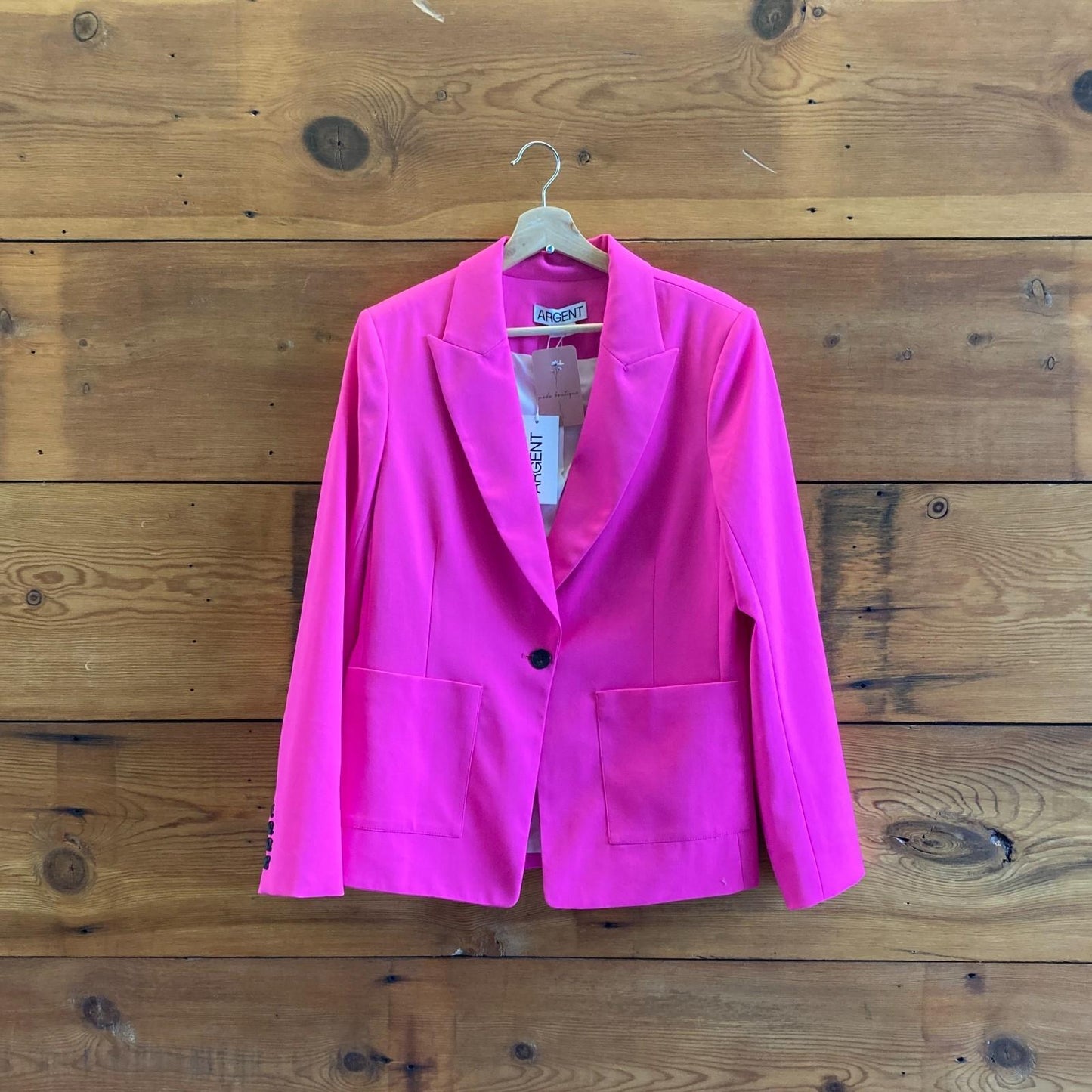 14 - Argent x Supermajority $250 Bright Pink Button Up Blazer Jacket NEW 1221RM