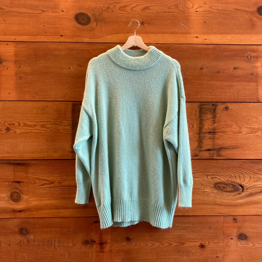 M - Essentiel Antwerp Mint Green Mock Neck Oversized Anapurna Sweater 0107HH