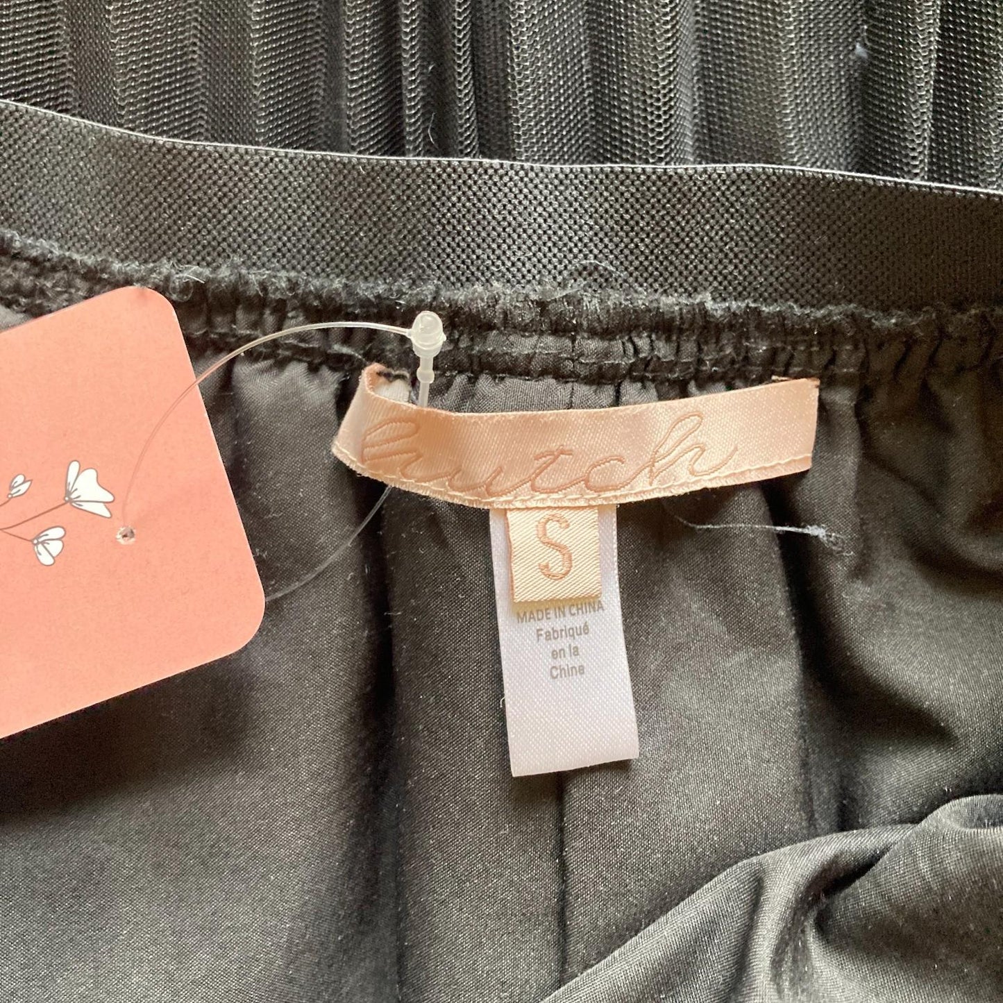 S - Hutch Anthropologie $258 Black Pleated Tulle Layered Midi Skirt 0520KP