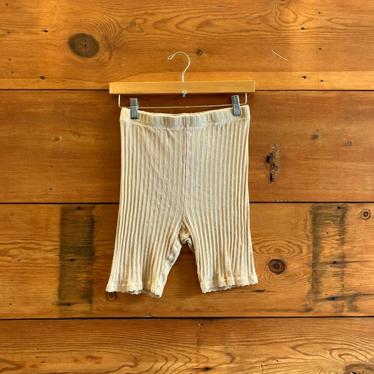 S - Rudy Jude Beige Tan Pointelle Knit Elastic Waist Unisex Shorts 0312IG