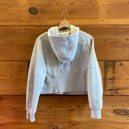 XS / S - Lululemon Gray Cropped Hooded Half Zip Scuba Hoodie Sweatshirt 0617RF