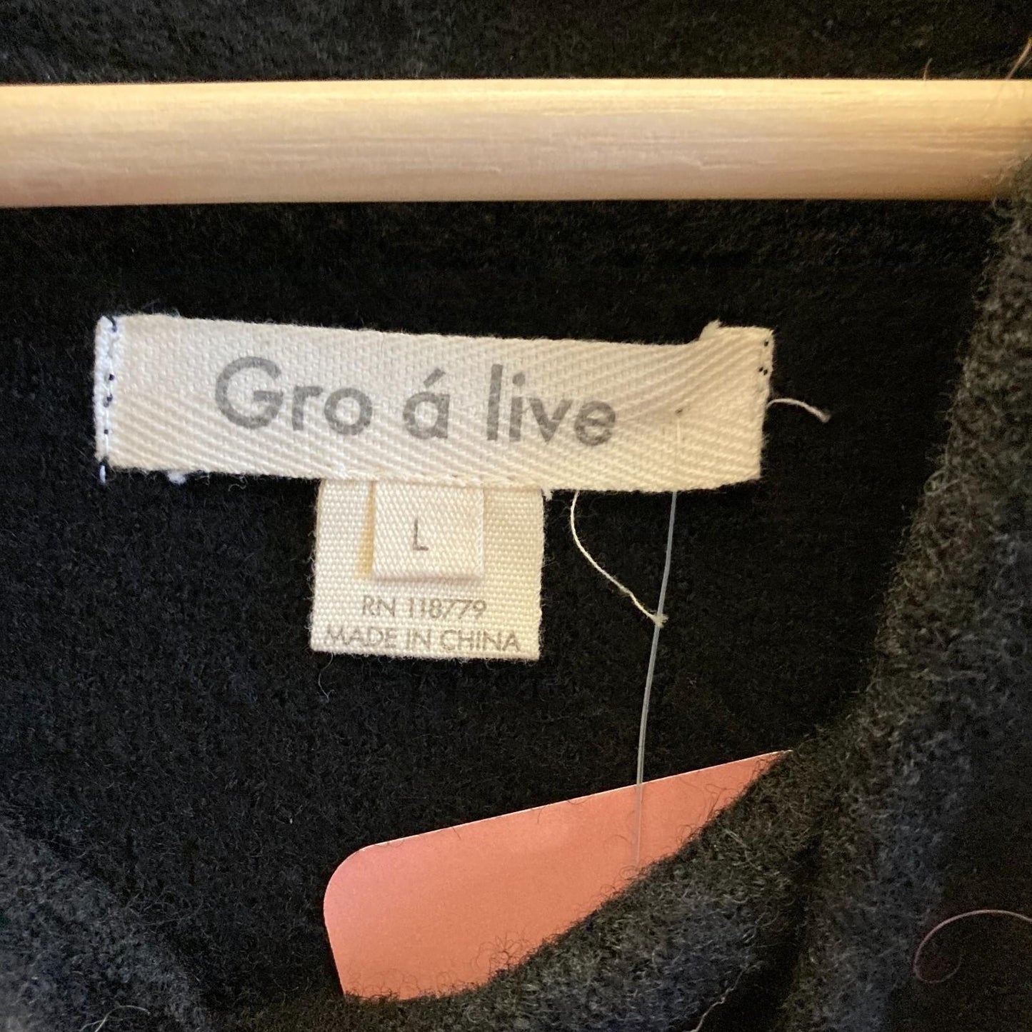 L - Gro a live Anthropologie Black Long Sleeveless Lagenlook Vest Sweater 0530JF