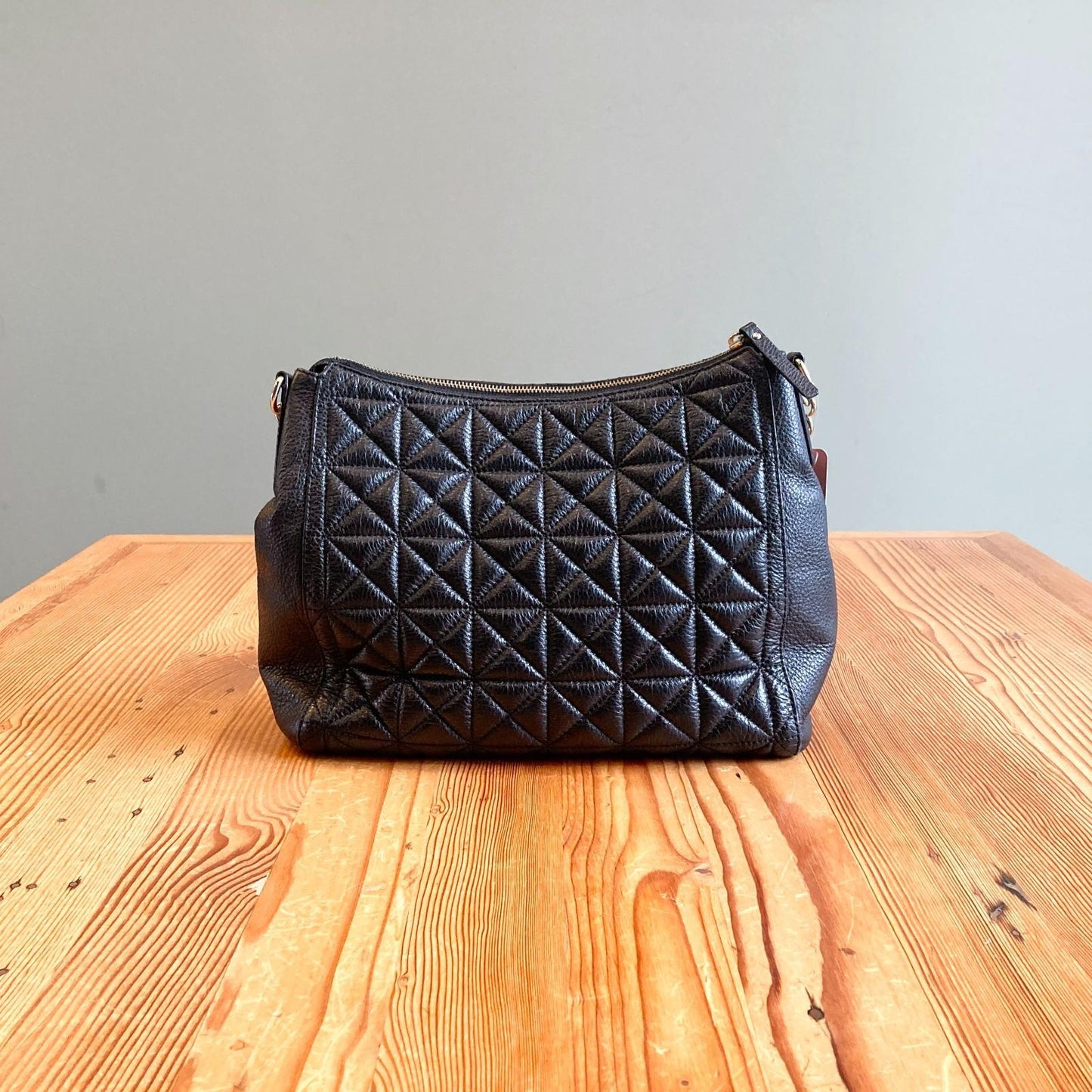 Kate Spade Black Whitaker Place Aurelia Quilted Leather Hobo Bag 0530JF