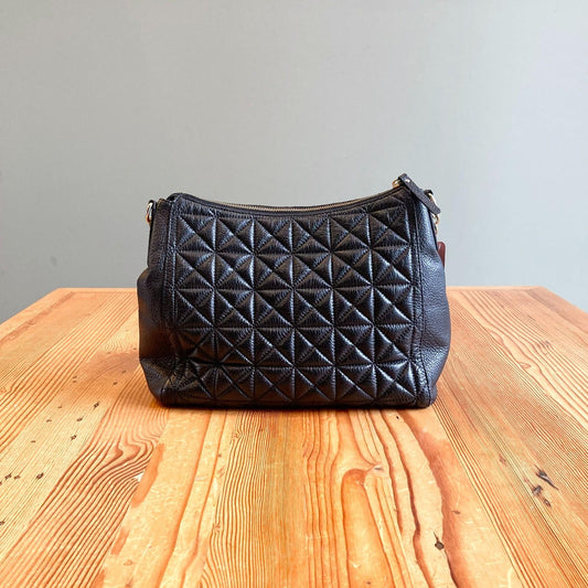 Kate Spade Black Whitaker Place Aurelia Quilted Leather Hobo Bag 0530JF