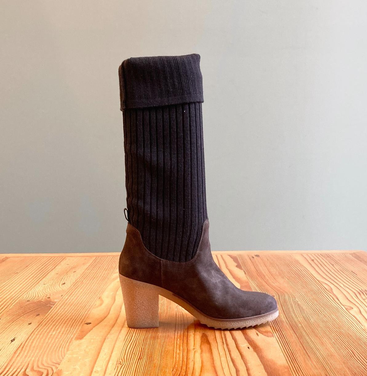 41 - Miss Albright Anthropologie Brown Slouchy Sweaterknit Boots 0530JF