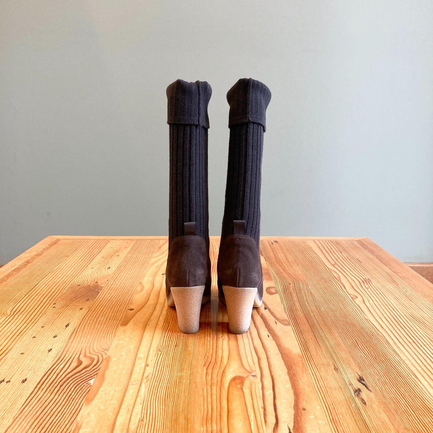 41 - Miss Albright Anthropologie Brown Slouchy Sweaterknit Boots 0530JF