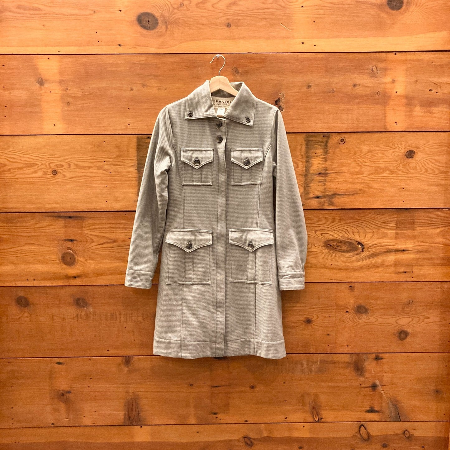 XS - Prairie Underground Gray Lined Zip Front Jacket Coat w/ Pockets 1029EL