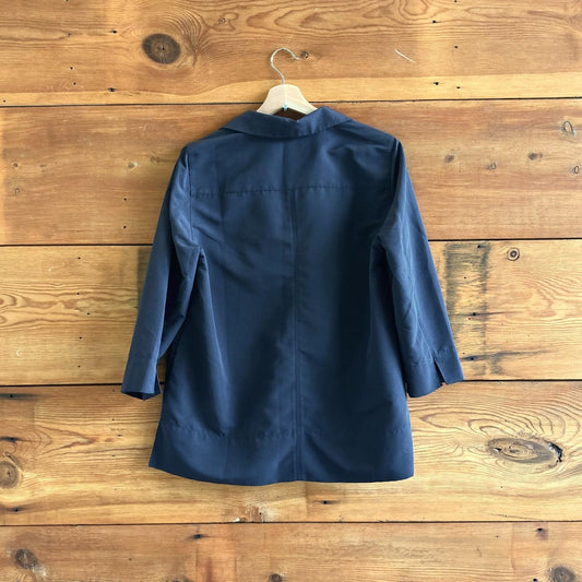 M - Tuckernuck Navy NEW Popover 3/4 Sleeve Womens Shirt Top 1031MF