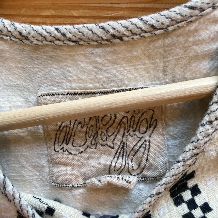 S - Ace & Jig White & Black Charm Pattern Marfa Short Sleeve Top 0417AG