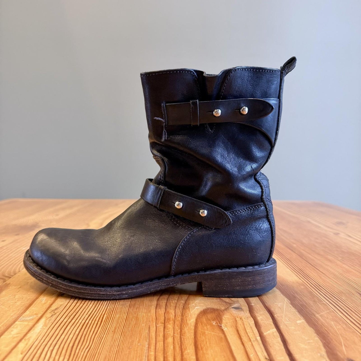 36.5 / 6.5 - Rag & Bone Black Moto Biker Ankle Bootie Leather Boots 1107AB