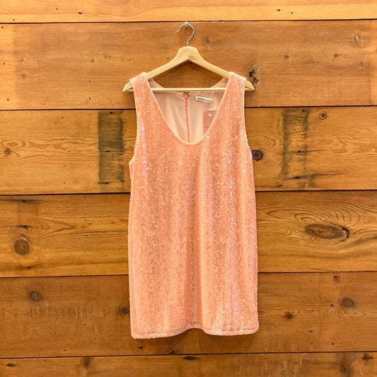 L - Dress the Population Pink Sequin Paloma Sleeveless Mini Dress 1110JS