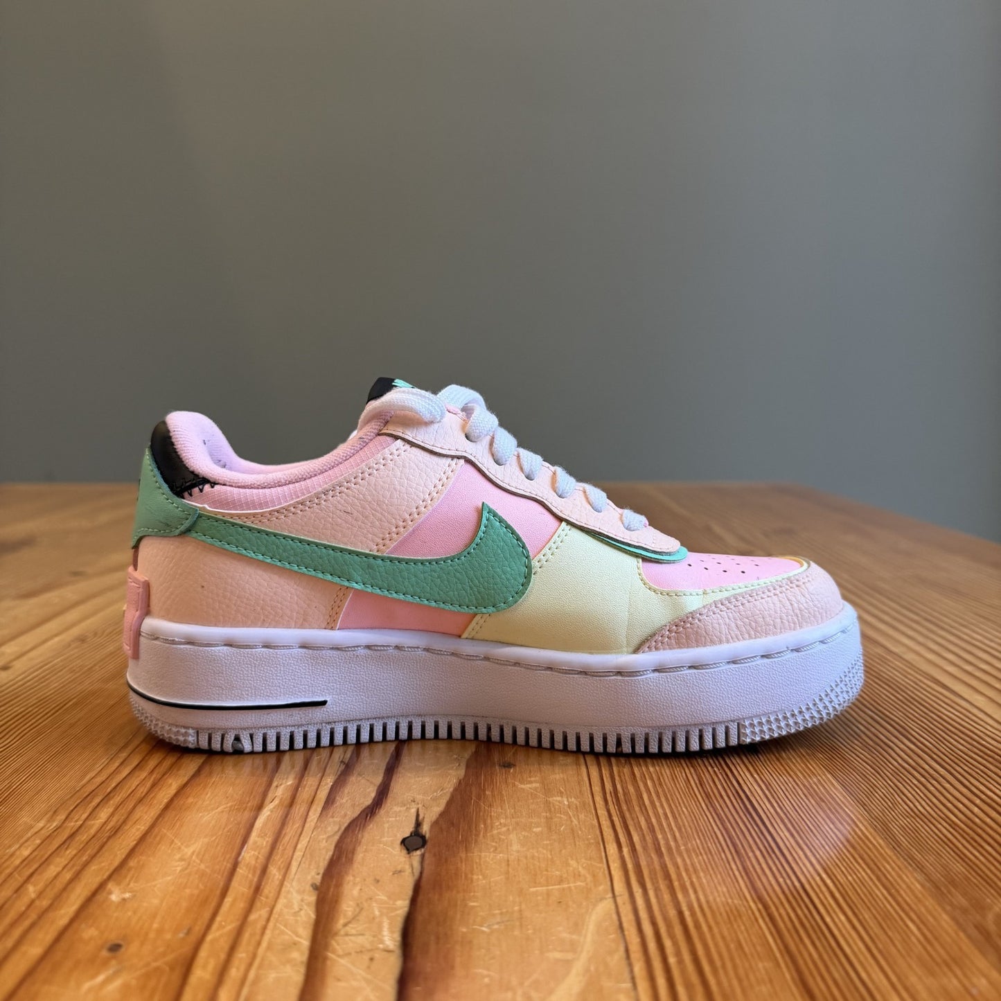 6. 5- Nike Pink Arctic Punch Womens Air Force 1 Shadow Sneakers Shoes 1106KS