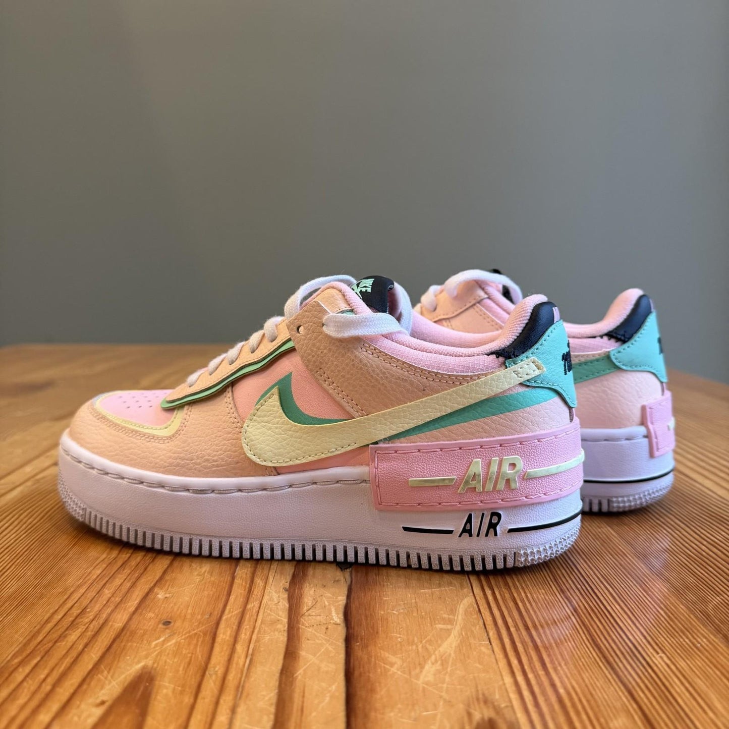 6. 5- Nike Pink Arctic Punch Womens Air Force 1 Shadow Sneakers Shoes 1106KS