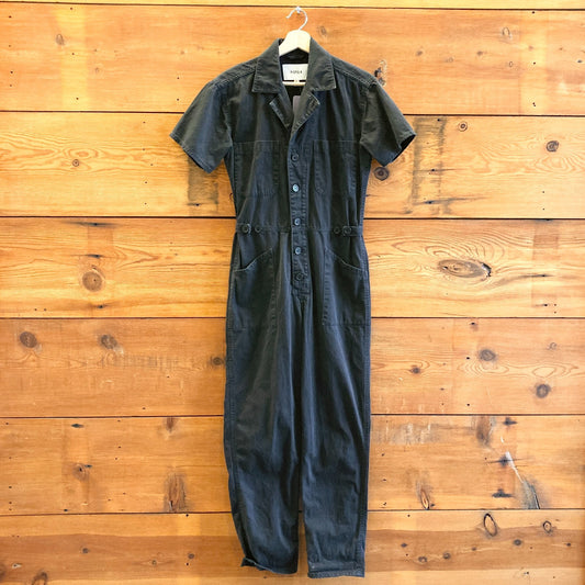 XS - Pistola Black Grover Field Suit Short Sleeve Womens Cotton Jumpsuit 3333MC