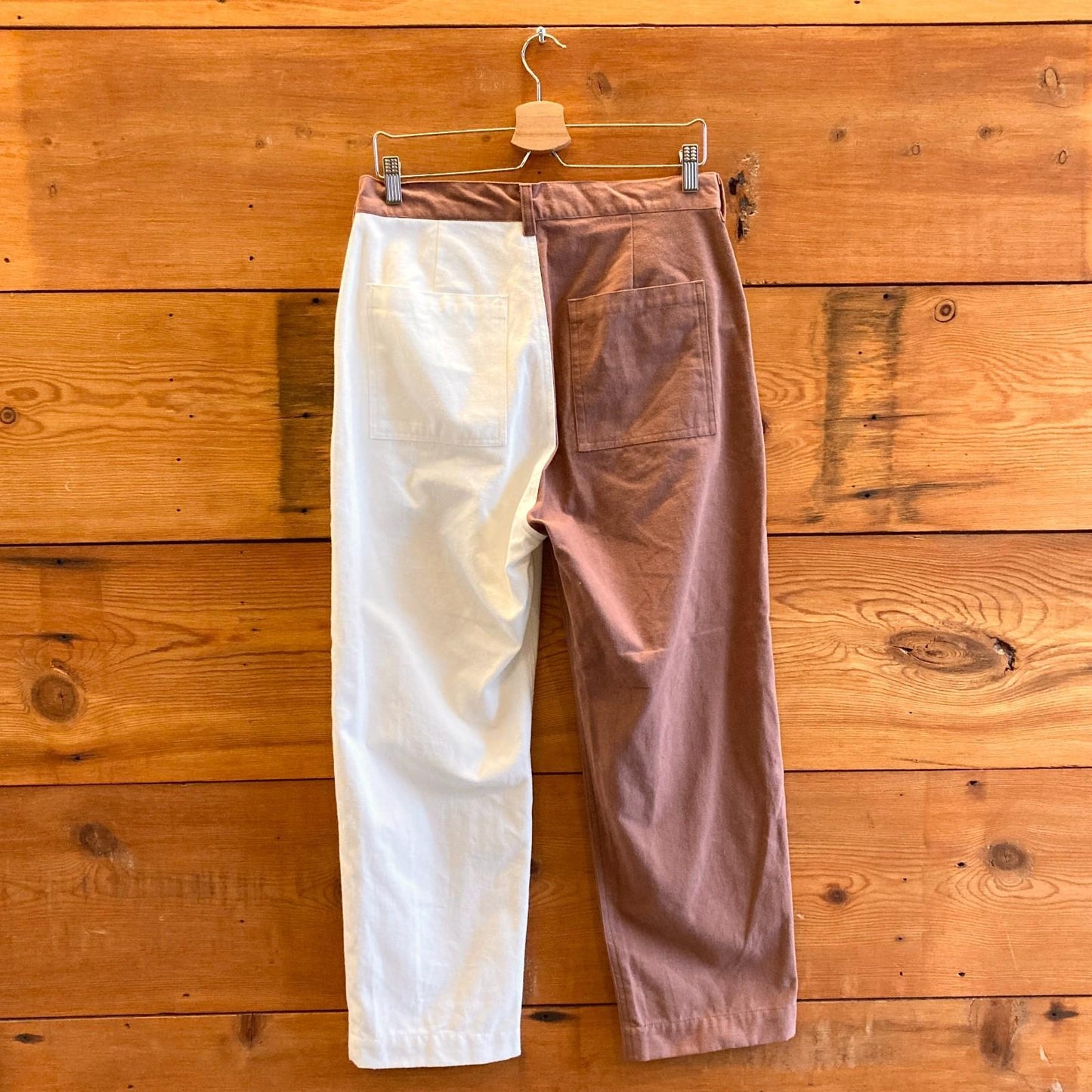 4 - Soluna Collective Brown White Two Tone High Rise Pants 0312KP