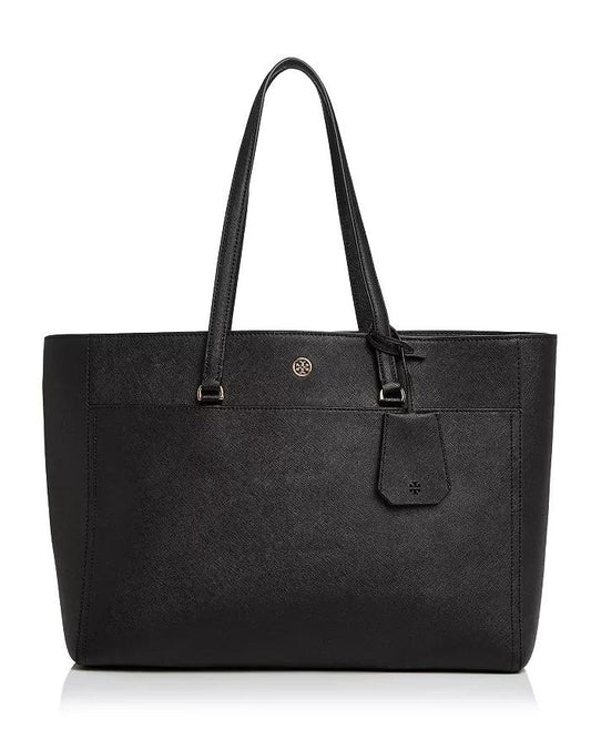 Tory Burch $398 Black Saffiano Leather Large Robinson Tote Bag Purse 0930AB
