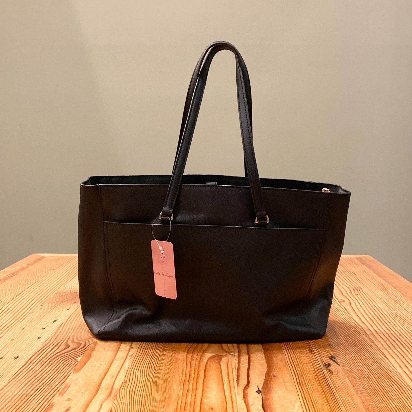 Tory Burch $398 Black Saffiano Leather Large Robinson Tote Bag Purse 0930AB