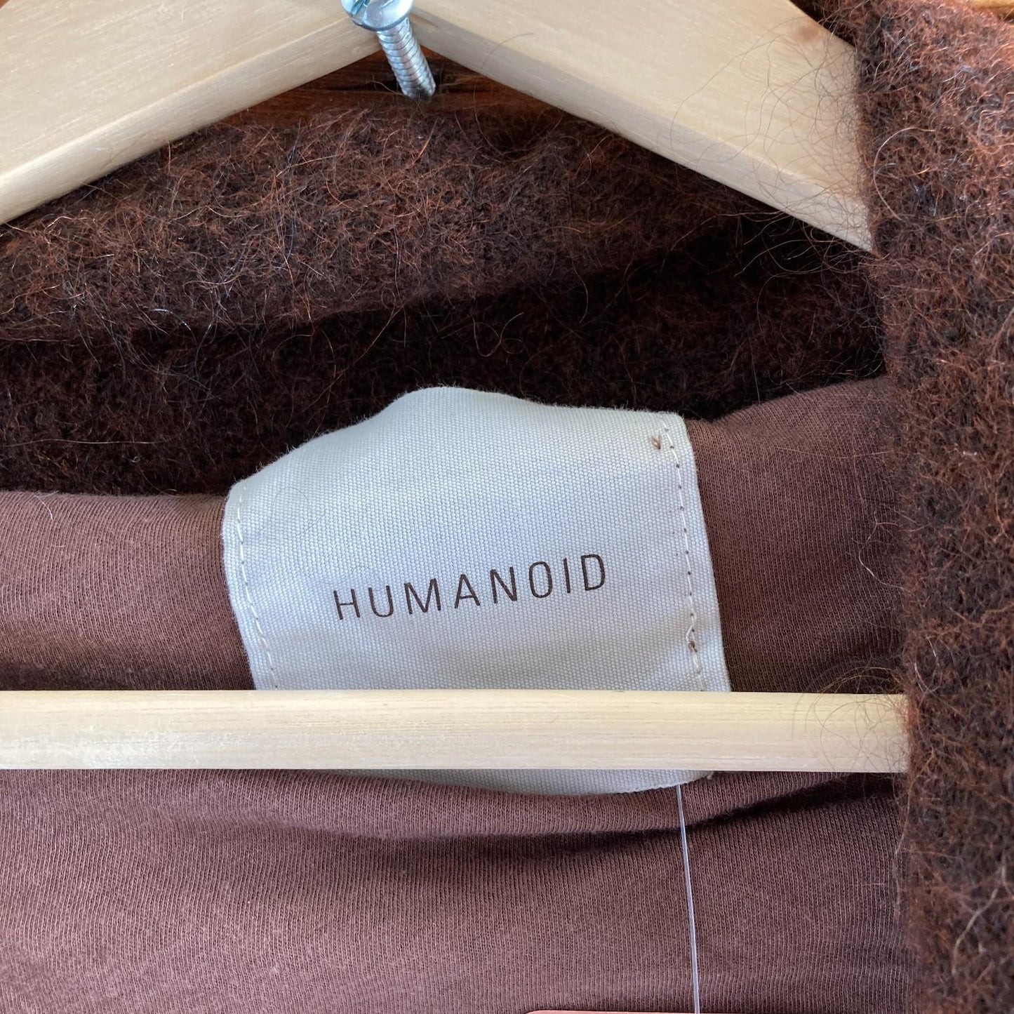 M - Humanoid Dark Brown Wool Mohair Blend Long Tie Waist Cardigan Sweater 4427SC