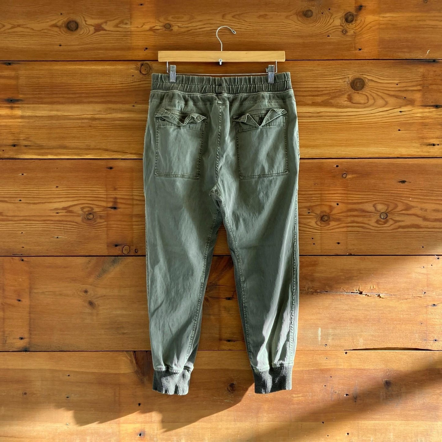3 / L - James Perse Army Green Contrast Panel Drawstring Joggers Pants 4427SC