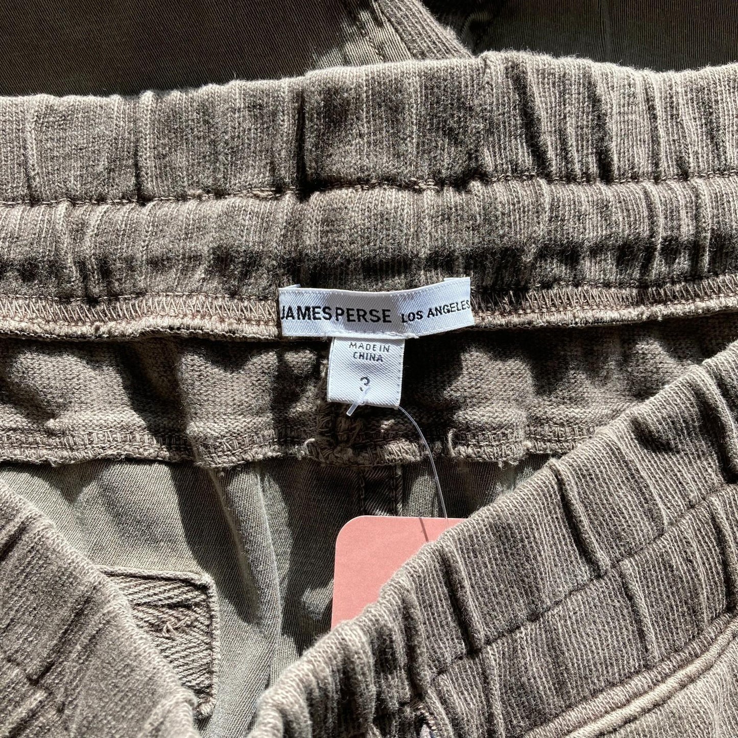 3 / L - James Perse Army Green Contrast Panel Drawstring Joggers Pants 4427SC