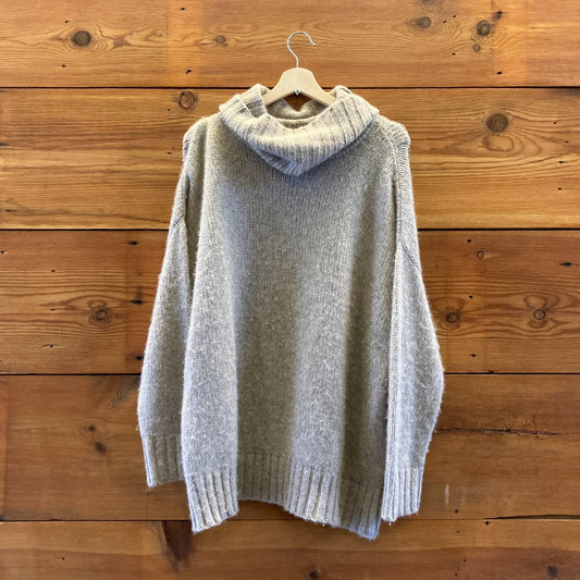 S - Jenni Kayne Oatmeal Cocoon Baby Alpaca Blend Turtleneck Sweater 0916VB