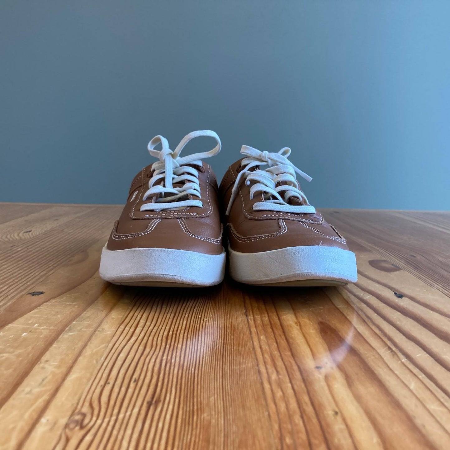 7.5 - Olukai Brown Leather Ha'upu Womens Sneakers Shoes 0607AO