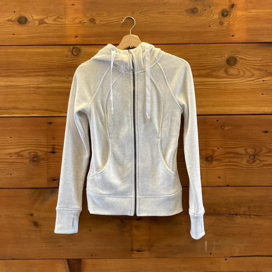 2 - Lululemon Light Heathered Gray Full Zip Scuba Hoodie Sweatshirt 0703SC