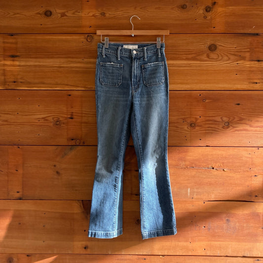 24 - Mother Don't Cry Wash The Hustler Patch Pocket Womens Jeans 0429RB