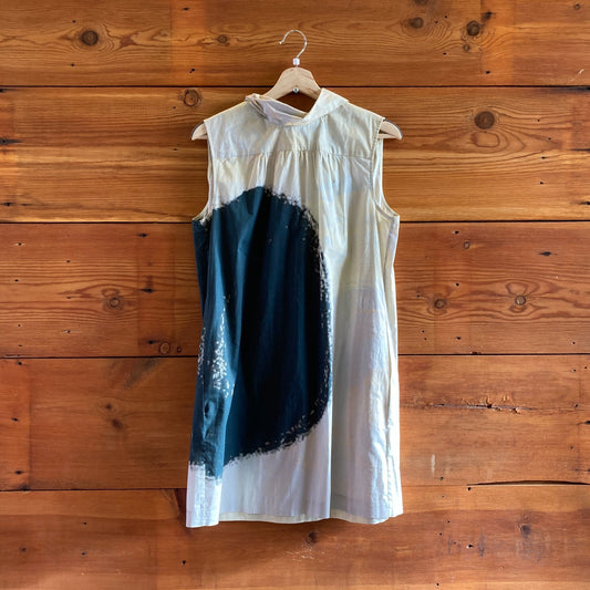 48 / 12 - Piazza Sempione Black Gray Dip Dye Pattern Sleeveless Dress 0410KB