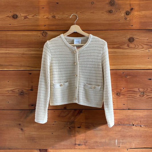 XS - Reformation Open Stitch Organic Cotton Charlotte Cardigan Sweater 1119SM