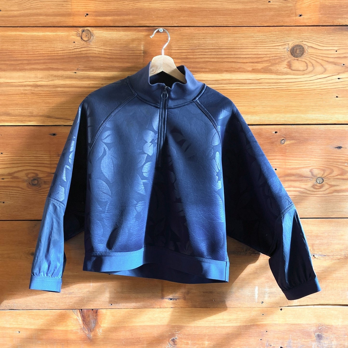 L - Stella McCartney X Adidas Navy Blue Floral NEW 1/2 Zip Sweatshirt 0521AB