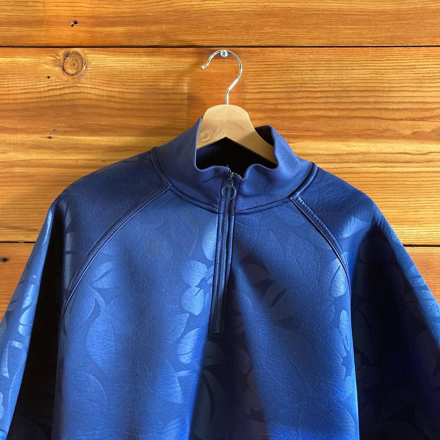 L - Stella McCartney X Adidas Navy Blue Floral NEW 1/2 Zip Sweatshirt 0521AB