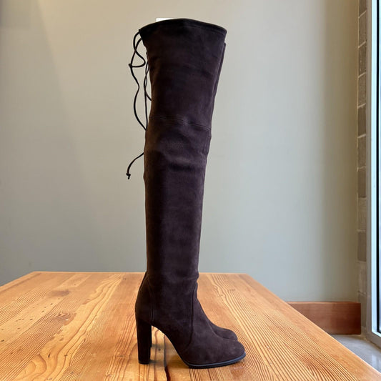 6.5- Stuart Weitzman Walnut Suede Over the Knee Highland Boots NEW w/ Box 1122KP