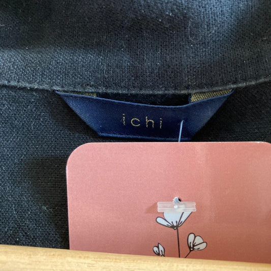 OS - Ichi Black 100% Cotton Long Sleeve Loose Fit Midi Shirt Dress 0804MS